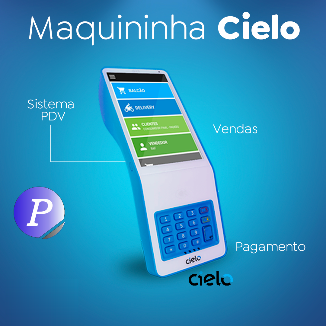 Maquininha Cielo com sistema
